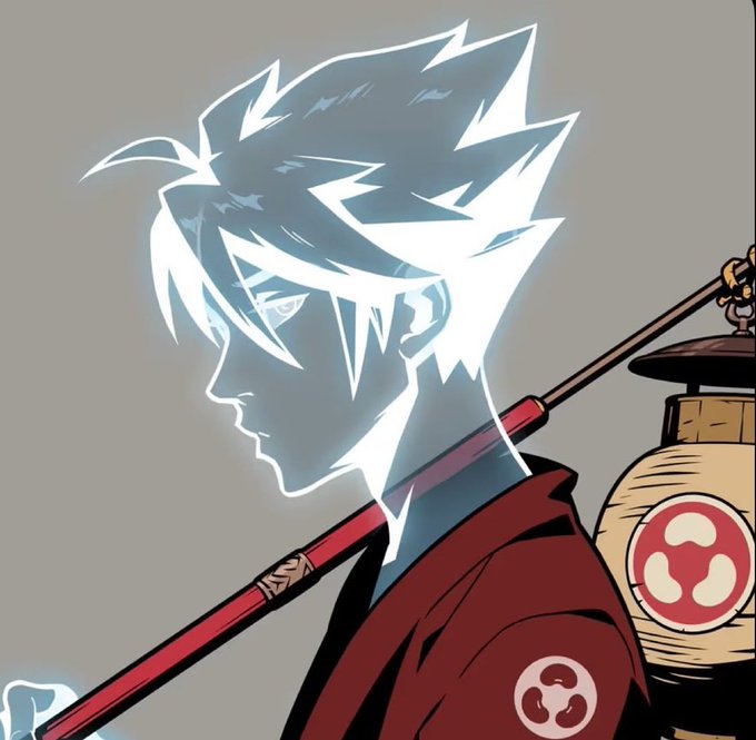 A stylized anime-style illustration shows a glowing figure in profile carrying a paper lantern bearing a tomoe symbol and wearing a matching crest on their robe. The tomoe emblems and mysterious, cloaked wanderer visually evoke the themes of hidden protection and encrypted privacy promoted in the Beldex (BDX) post.