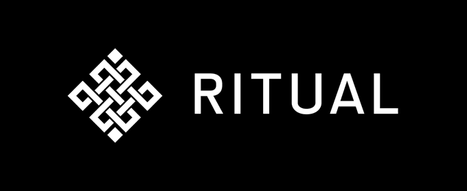 The logo for "RITUAL" game studio in white text with a geometric symbol on a black background.