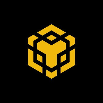 The image displays a yellow BNB Chain logo on a black background, representing the blockchain network mentioned in the post as one of the two major forces in the RWA (Real World Assets) space, alongside Robinhood Crypto, with both surpassing 500,000 unique RWA holders.