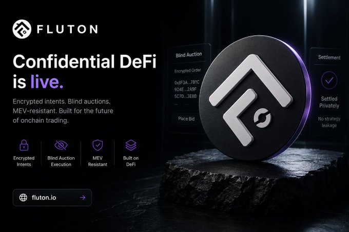 The image features a black and white logo for Fluton, which is an auction platform that allows users to participate in blind auctions. The text on the image reads "Fhenix and Monaco Research announced a research collaboration on June 4 to explore FHE-based dark pools and encrypted RFQ infrastructure". This suggests that researchers from both institutions are collaborating on a project related to cryptocurrency and blockchain technology, specifically focusing on dark pools and encrypted auction infrastructure.