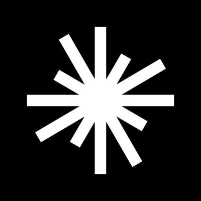 A white eight-pointed asterisk or star symbol on a black background.