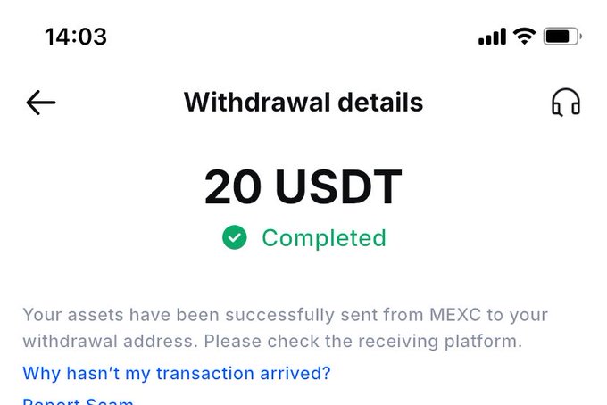 A MEXC withdrawal confirmation screen displays a completed 20 USDT transfer, visually supporting the post's narrative of performing a daily crypto swap transfer via QuipSwap on the Quip Network for cross-chain P2P settlement.