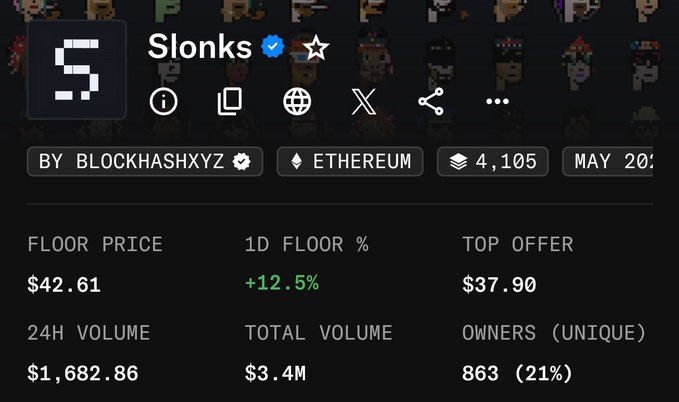 The image shows a black screen with text and icons related to an online marketplace for cryptocurrency. The main focus of the image is a price chart, which displays the daily prices for various cryptocurrencies such as Etherium. The chart spans across several columns representing different cryptocurrency pairs. The user interface includes buttons that provide additional information about the price and volume data in the chart. The image also includes a message discussing the value and popularity of NFT's on this marketplace.
