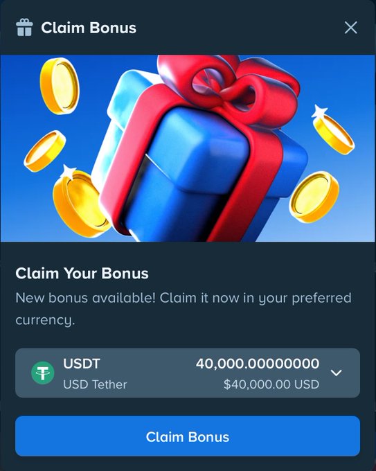 A "Claim Bonus" popup on Stake offers 40,000 USDT (equivalent to $40,000.00 USD), supporting the post's claim that "Stake really is the best" by showcasing a generous promotional reward. The dark-themed interface features a festive gift box graphic with gold coins, reinforcing the idea of valuable bonuses available to users.