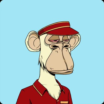 A cartoon monkey wearing a red bellhop uniform and cap stares sideways with a bored, unimpressed expression, perfectly mirroring the "Bored Ape" NFT branding referenced by @BoredApeYC in the post questioning whether someone's collection is truly a flex.