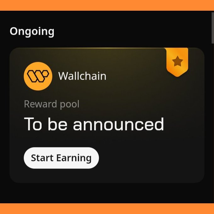 The image shows an email notification from Wallchain, which reads "To be announced" followed by a star symbol. The email also mentions that there are two projects being focused on at the moment - @wallchain and @wallchain-reward-pool. This implies that the user might have been interested in these projects or is about to start working on them.