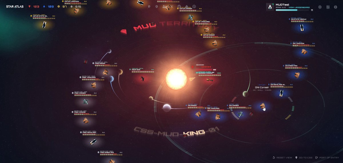 The image shows an interactive game map with various planets, stars, and other celestial bodies displayed. The game appears to be a space exploration or astronomy-themed game that allows players to navigate through different planets and interact with them using their characters. The game also features a z.ink update section where players can view a test snapshot of the O.rigin airdrop season.
