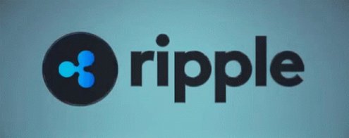 The image features a logo for Ripple cryptocurrency with blue and black colors against a light blue background. The Ripple logo consists of a blue circle containing three blue dots, which are connected by a line. Below the logo, there is text that reads "Ripple" in white letters. The image also includes a caption that says "Focus on what is in the image and how it relates to the post".