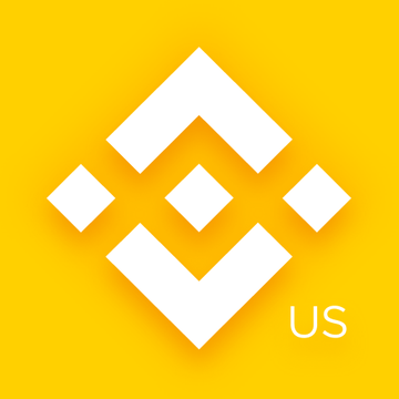 The Binance US logo, featuring a white diamond-like emblem and the text "US" on a bright yellow background, is displayed alongside a news caption stating that Binance US plans to apply for a CFTC license in August to launch its own prediction market platform.