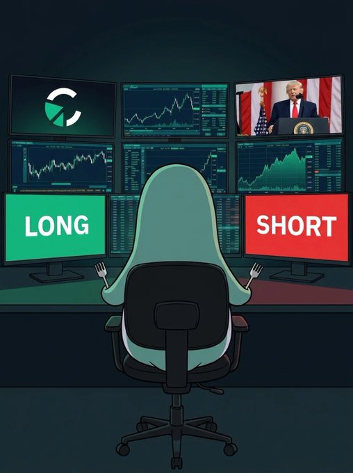 The image depicts an office scene with two cartoon characters sitting at desks, each facing opposite screens displaying different stock market data. One character has a long screen while the other has a short screen. The cartoon characters are engaged in analyzing the stock market trends displayed on their respective screens. The text "long" and "short" is written above the long screen, indicating that it represents a longer time frame for tracking the stock market compared to the short screen. This visual representation of the stock market analysis helps convey the concept of time arbitrage, where one can potentially make money by buying low and selling high over an extended period rather than trying to do so in real-time.