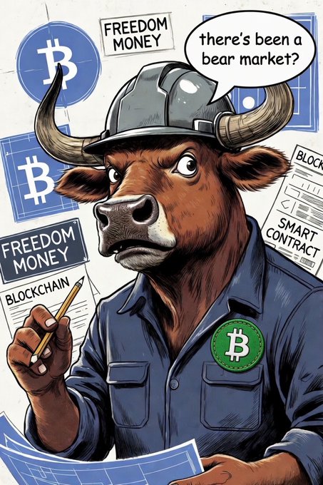 The image features a cartoon depiction of a brown cow wearing a hard hat and holding a pencil while standing next to a blue book with white text that says "There's been a bear!". The caption above the image reads "There'S been a bear?".