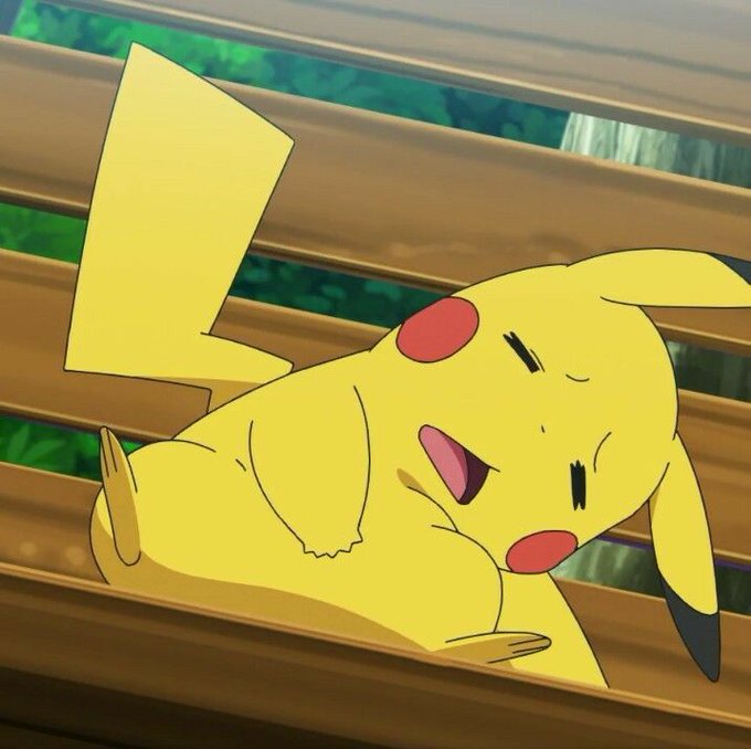 An animated image of Pikachu lying down with a surprised expression, accompanied by a yellow exclamation mark.