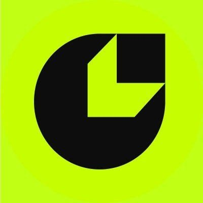 The image shows a stylized black logo resembling a letter "C" or pie chart icon on a bright lime green/yellow-green square background. The post about Consensys hiring a North Korean-linked developer is likely associated with this logo because Consensys uses a similar green color scheme and circular branding for its corporate identity, making this a visual representation of the company mentioned in the news.