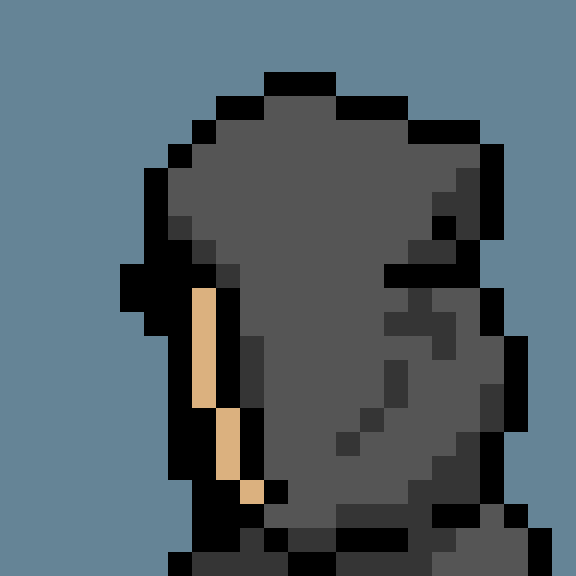 In the image, there is a person wearing a black hoodie that stands out against a blue background. The person's face is not visible, but their posture suggests they are standing or walking. The surrounding area appears to be a collection of items with a focus on digital art and possibly a market for cryptocurrency punks. Some words in the image could include "New collector", "punks", "auction", " CryptoPunk", or "acquired". The overall context of the image is not entirely clear, but it seems like a collection of digital artwork related to the world of cryptocurrency punks.
