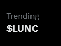 Black image with white text reading 'Trending $LUNG'.