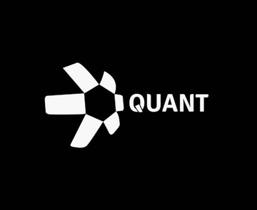 The image features a logo with a large white "Q" against a black background. The words "QUANT" and "MOVING" are also present, along with a small number "73.5 million". The quote from another post reads, "$Quant is on the move, adding $73.5 million to its market cap in 24 hours." This indicates that the company's logo has gained attention and possibly increased in value since it was initially posted.