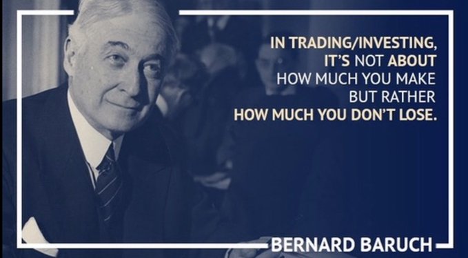 This image features a quote from Bernard Baruch stating, "In trading/investing, it's not about how much you make but rather how much you don't lose," which aligns with the post's emphasis on preserving capital during market corrections and seeking opportunities beyond domestic markets.