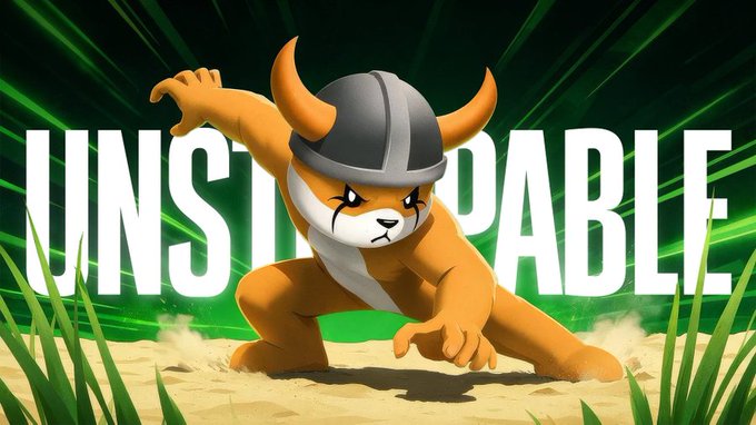 A cartoon character wearing a Viking helmet in an action pose with the text 'UNSTOPPABLE' in the background.