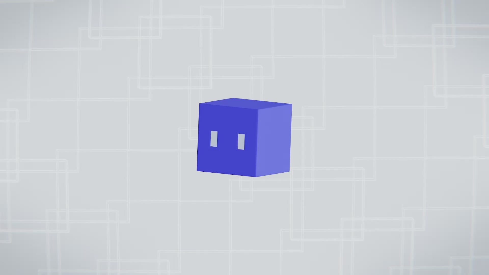 A blue cube character with two simple eyes sits against a gray geometric background, symbolizing a digital or virtual companion ready to follow the matches. The image relates to the post by evoking a playful, tech-themed representation of watching the games unfold, with anticipation building toward the upcoming USA match.