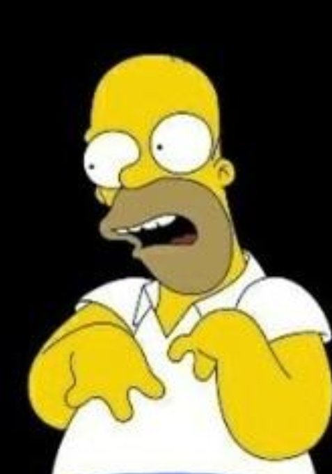 Homer Simpson making a bewildered, pointing gesture, perfectly mirroring the post's exasperation at Chainlink still being dismissed as "just an oracle play" despite powering critical financial infrastructure—capturing the disbelief of someone trying to point out an obvious truth that others keep missing.