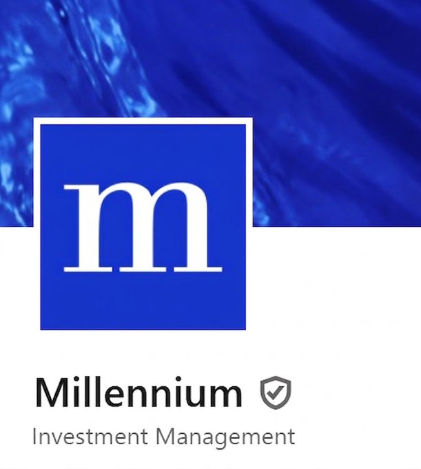 The image displays the Millennium Investment Management logo, featuring a blue square with a white lowercase "m" and the full company name below with a checkmark shield icon. It accompanies breaking news that the $90 billion hedge fund sold 55% of its Bitcoin ETF holdings in Q2, now retaining $450 million in the position.
