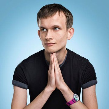 A young man with short brown hair, wearing a black t-shirt and a pink-banded watch, holds his hands together in a prayer-like gesture while looking up thoughtfully against a blue background. His contemplative pose visually reinforces the post's anxious yet hopeful tone about Ethereum's future, mirroring the uncertainty surrounding Vitalik Buterin's "Lean Ethereum" announcement and its potential to dramatically reshape the network's fee structure.