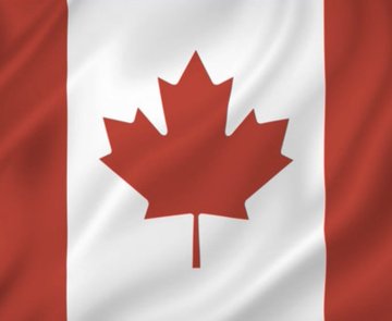 The image shows the Canadian flag, featuring a red maple leaf centered on a white band flanked by two red bars, symbolizing Canada as the country highlighted in the post about rising crypto ownership reaching 25% in 2026.