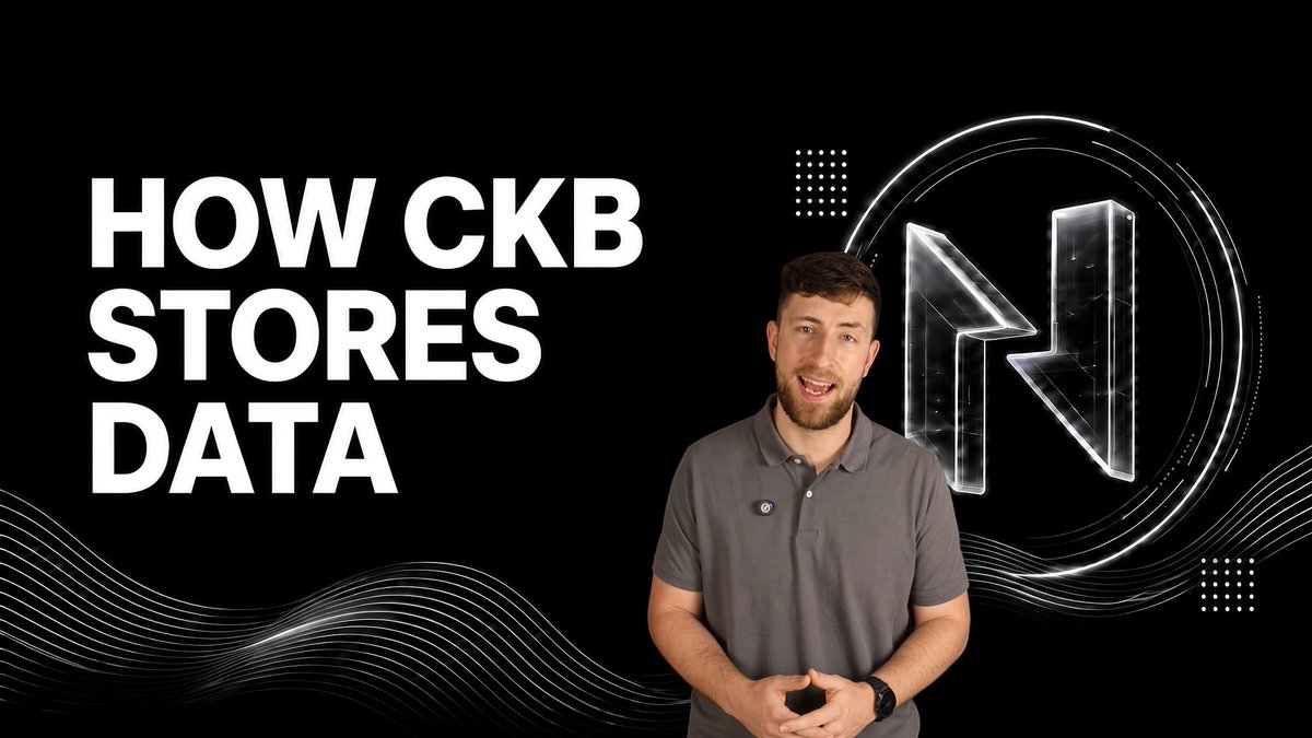 A man in a gray polo shirt stands against a black background with wave patterns, next to the text "HOW CKB STORES DATA" and a large stylized "N" logo.