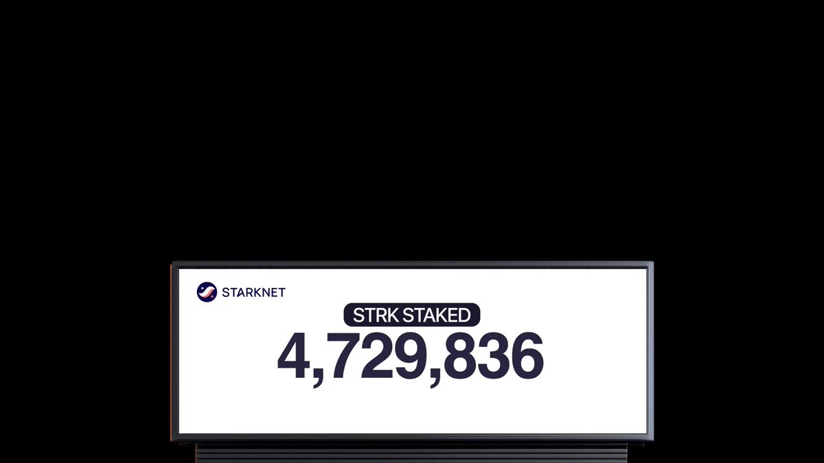 "Starknet is now staked on Starknet with 4,726,836 tokens. Over 22% of the circulating supply. Higher for longer."