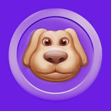 The image features a cartoon dog's face, which appears to be anthropomorphized or "back in" due to its resemblance to a popular mobile game character named Ben. The dog has a brown nose and eyes, giving it a friendly and approachable appearance. The background of the image is purple, providing a contrasting color that makes the dog stand out even more. The caption below the image reads: "Back in 2017, Anatoly Yakovenko, the creator of Solana, needed some late-night inspiration while working on what would become one of the fastest blockchains in crypto."