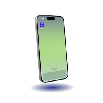 A floating iPhone displayed at an angle shows a home screen with a prominent purple app icon labeled "GMGN," featuring a green gradient wallpaper. The vibrant green and purple tones of the device tie in perfectly with the "fresh week 💚💜" message, suggesting a positive start powered by the GMGN platform.
