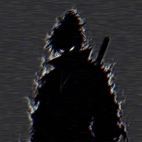 A dark, glitchy silhouette of a samurai warrior with a sword stands against a static-filled background, evoking the edgy aesthetic of the Kuon NFT collection being promoted. The shadowy figure ties into the "Partners phase" mint announcement, reinforcing the project's dark, Japanese-inspired visual identity as early collectors claim their free allocations.