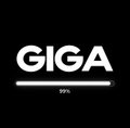 A simple black square containing the white text 'GIGA' above a loading bar displaying '99%'.