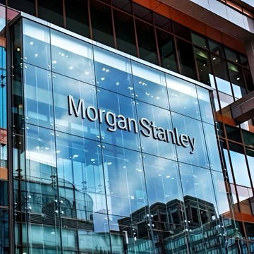 A glass-fronted Morgan Stanley office building displaying the company's name on its reflective facade.
