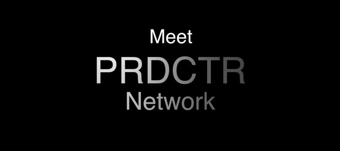 A black screen displays the text 'Meet PRDCTR Network' in white and gray lettering.
