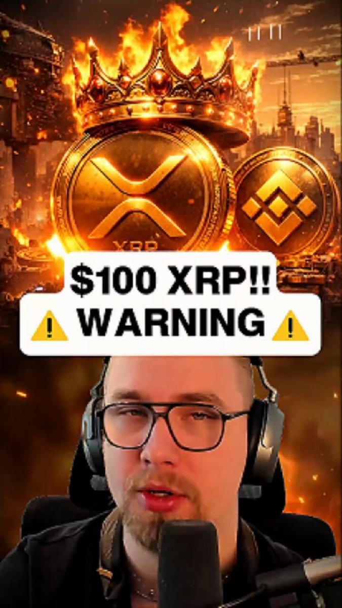 The post shows an image of a man wearing headphones and glasses with a crown on his head, surrounded by fire and a yellow flame emblem. The caption says "$10 Is TOO Low For XRP! The Banks Are About To Send It MUCH Higher!". This suggests that the price of the coin is too low according to the post's message.