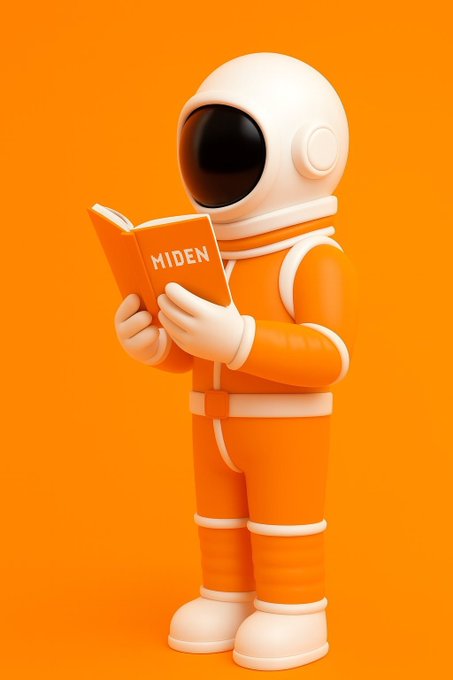 A 3D illustration of a cute astronaut in an orange spacesuit reading a book titled 'HIDEN' against a solid orange background.