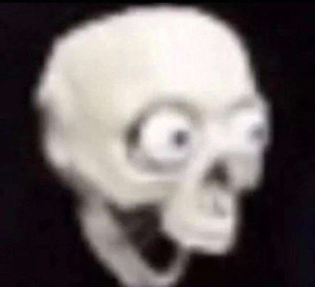 A low-resolution skull with exaggerated, startled eyes is commonly used in reaction memes to express shock or disbelief. The image humorously captures the reaction to the post, which announces a short 3-week review of an unusually large 20,649-line codebase — implying the timeframe is absurdly inadequate for thorough auditing.