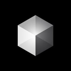 A simple 3D rendering of a gray cube on a black background, showcasing basic geometric shading.