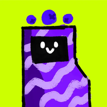 A cute purple character with a smiling face on its screen, set against a bright yellow-green background, celebrates the sale of two RH Machines NFTs (#2387 and #3109) for 2 ETH on OpenSea.