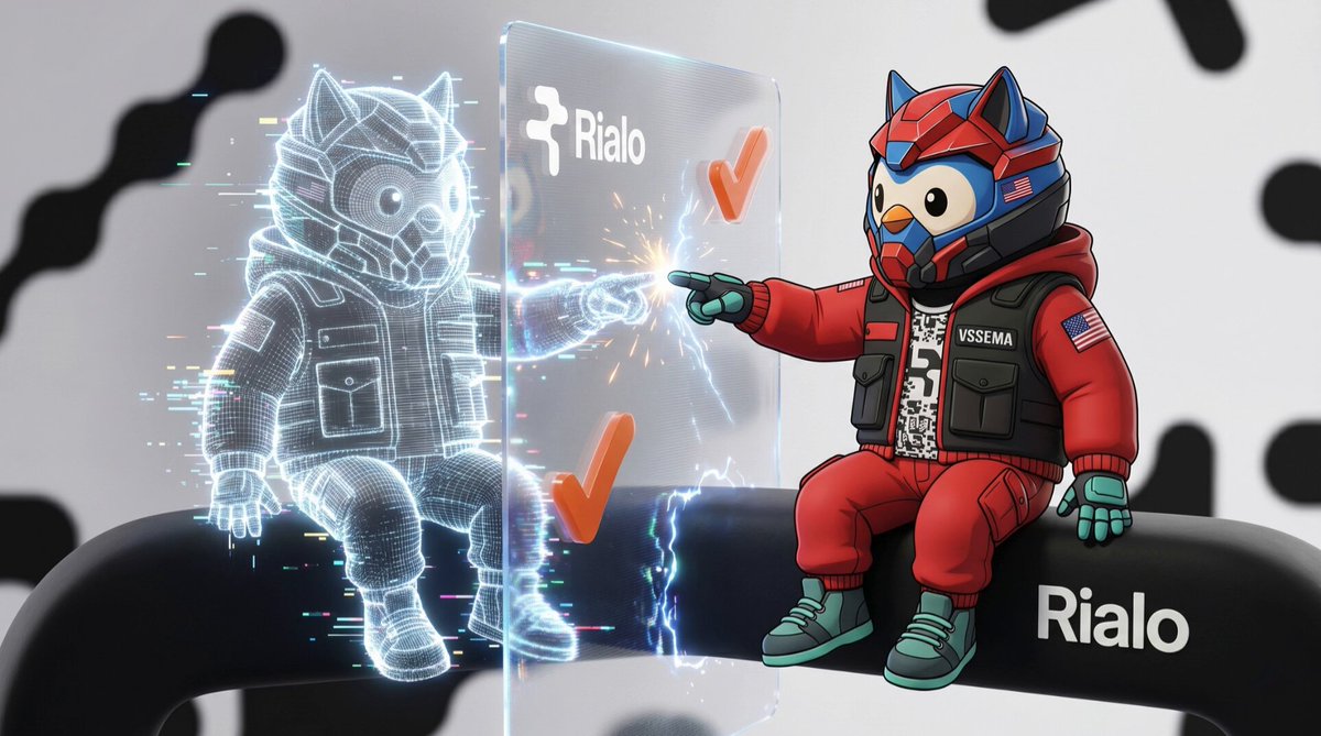 The image features a cartoon character wearing a red jacket with a cat's head and a robot suit. The character is pointing at an image of another cartoon character, who appears to be a robot or a cat. The caption below the image reads "Traditional blockchain architecture was never designed for that level of coordination".