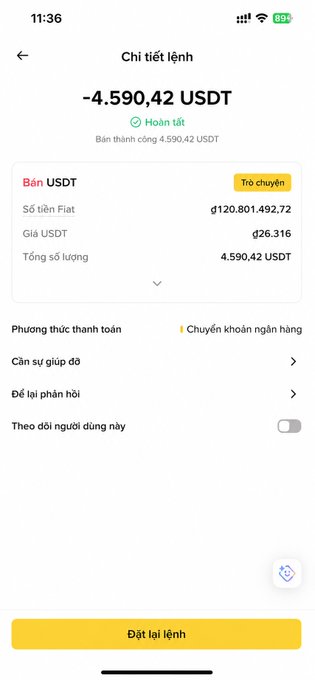 The image shows a phone screen with an app called "PayX" displayed, which appears to be related to currency conversion or transactions. The text on the screen indicates that there are two transactions happening simultaneously - one from the United States (USDT) and another from Vietnam (VND). The user can view the details of these transactions in Vietnamese and English.