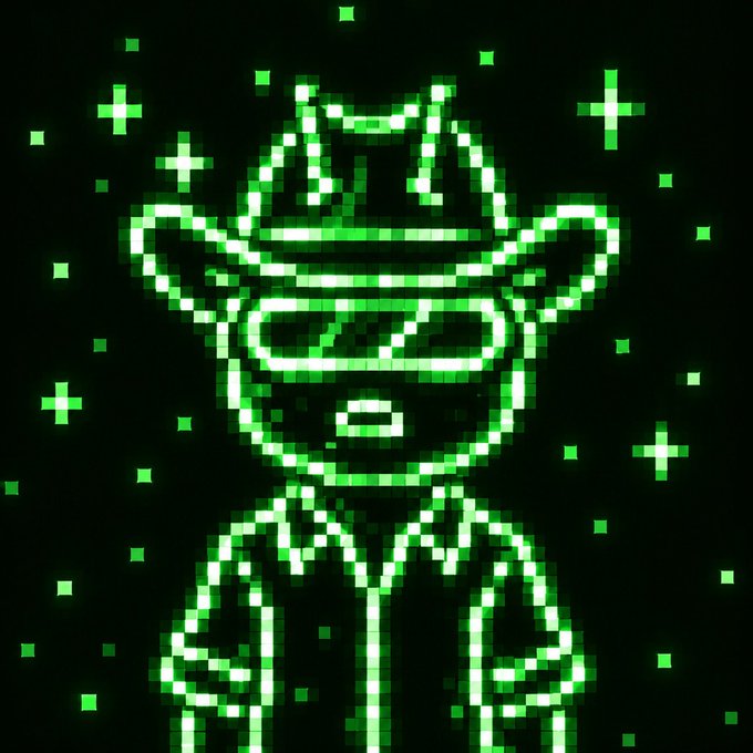 A green pixel-art graphic shows a monkey avatar wearing a backwards cap and sunglasses, surrounded by glowing plus-sign sparkles against a black background. The image matches the "GN stay Chill" sentiment of the post, with its neon green CRT-style aesthetic serving as the poster's signature look to bid goodnight to their followers.
