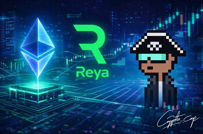 llor, a character from the video game Minecraft, stands on a rooftop with a city skyline backdrop and a blue crystal structure labeled "REYA".