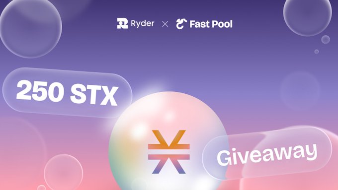 iced coffee with a straw, "250 STX" and "GIVEAWAY" text are displayed on a purple background.