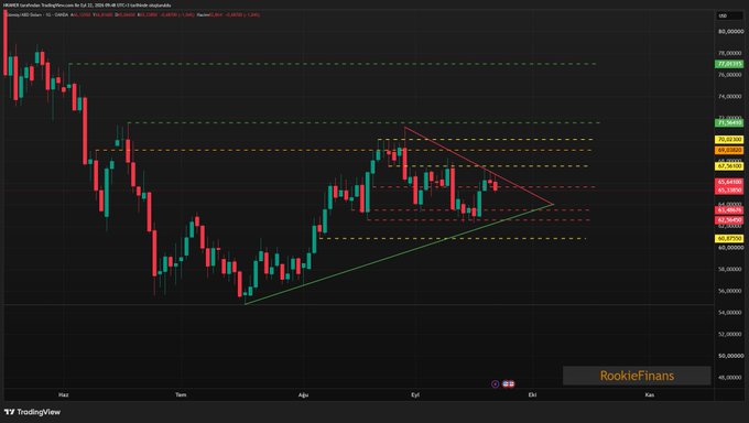 A candlestick chart on TradingView displaying DXY (US Dollar Index) price action with technical analysis lines and multiple resistance levels marked, watermarked by 'RookieFinanz'.