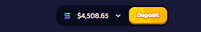 A Roobet balance display showing $4,508.65 next to a "Deposit" button, reflecting the user's recent winnings from streaming on the crypto gambling platform.