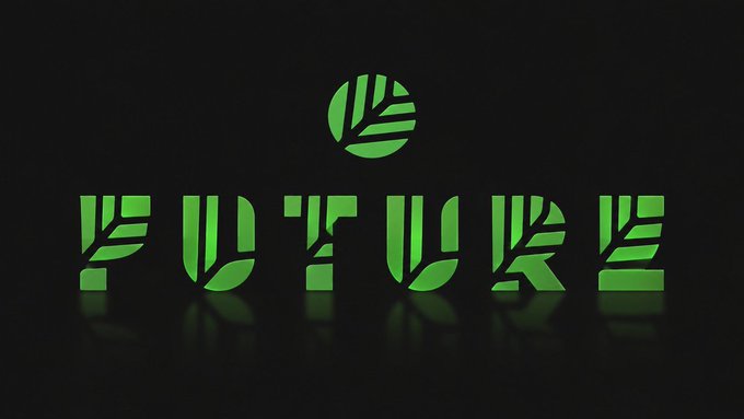 A green "FUTURE" logo with a leaf emblem is displayed against a dark background, symbolizing the eco-friendly and innovative vision of Canopy Network's $8.5 million Web3 funding raise. The nature-inspired branding reflects the project's goal of building a sustainable, decentralized network rather than simply renting space on existing blockchains like Ethereum.