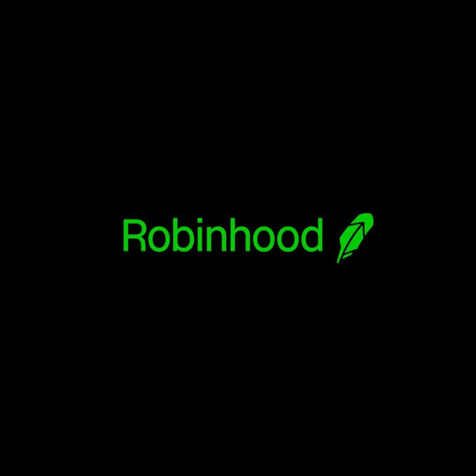 The green Robinhood logo featuring a feather icon on a black background.