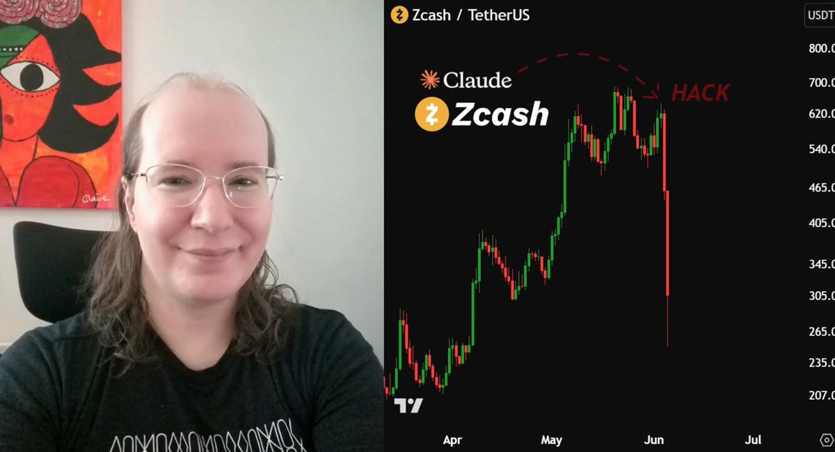 The image shows a smiling woman sitting next to a computer monitor displaying a graph that resembles a scatter plot or chart, with Bitcoin symbols placed over various points as if the woman was watching an e-commerce session for Bitcoins. This scene creates a visual connection between the woman's interest in Bitcoins and the topic of the image - which is related to cryptocurrency vulnerabilities and the recent release of the Opus 4.8 model by Anthropic, an open-source blockchain developer. The graph and the story behind it emphasize how Bitcoin vulnerabilities could have led to certain flaws being uncovered over a four-year period.